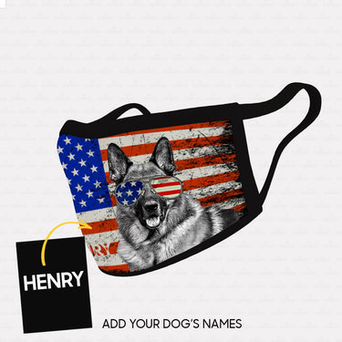 Personalized Dog Gift Idea - American Flag For Dog Lovers - Cloth Mask
